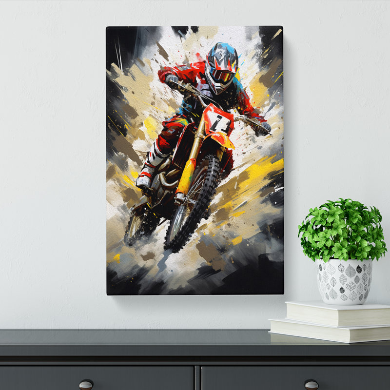 Motorbike Tachisme - No Frame Print, 76cm H x 50cm W x 3cm D