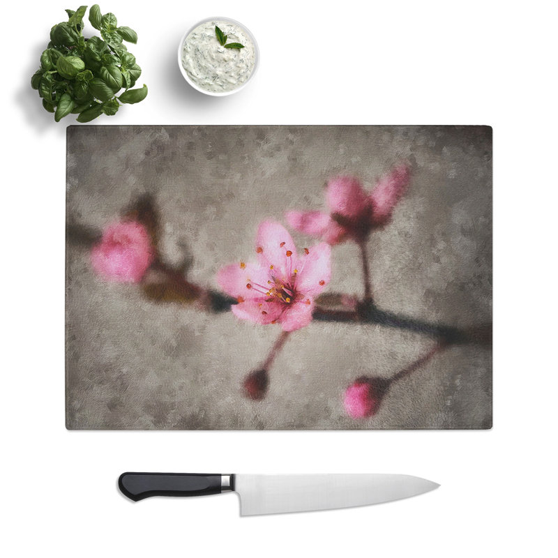Cherry Blossom Flowers Vol.1 Painting Chopping Board, 0.4cm H x 20cm W x 28.5cm L