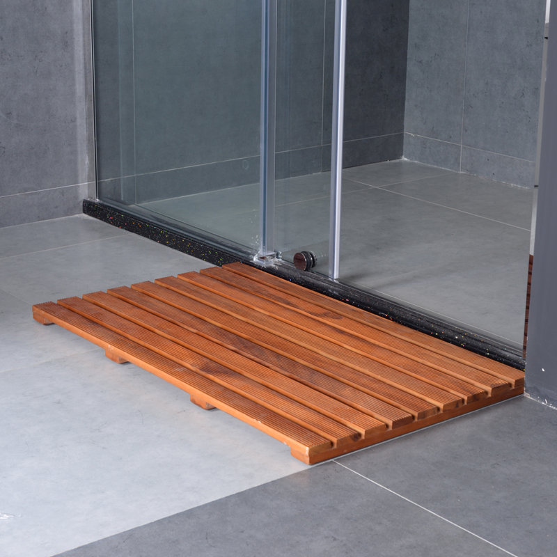 Youngquist Teak Non-Slip Shower Mat, 19" W x 32" L