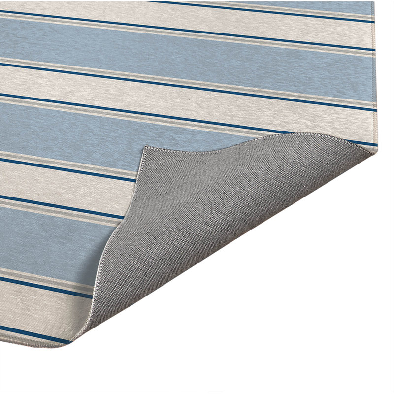 Cabana Stripe Indoor Doormat, 36" W x 60" L, Blue