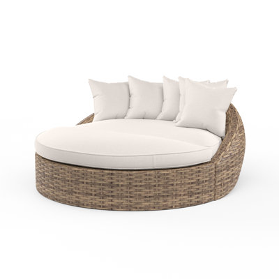 Havana 67'' High-Density Polyethylene (HDPE) Wicker Outdoor Patio Daybed with Sunbrella® Cushions