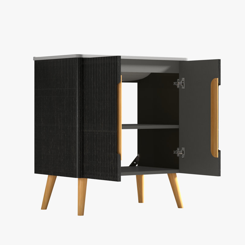 Rangement de salle de bain luxueux en céramique et en MDF, esthétique moderne et élégante
