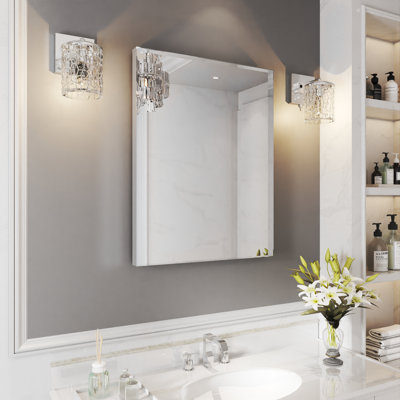 Metal Rectangle Mirror with Aluminum Frame, Bathroom Mirror with Resistant Glass