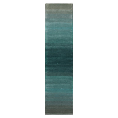 Tapis bleu sarcelle en laine LoomBloom