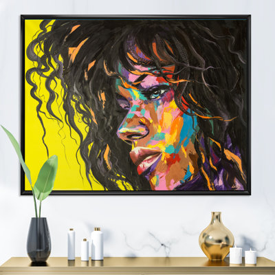 Portrait coloré d'une jeune femme I - peinture sur toile