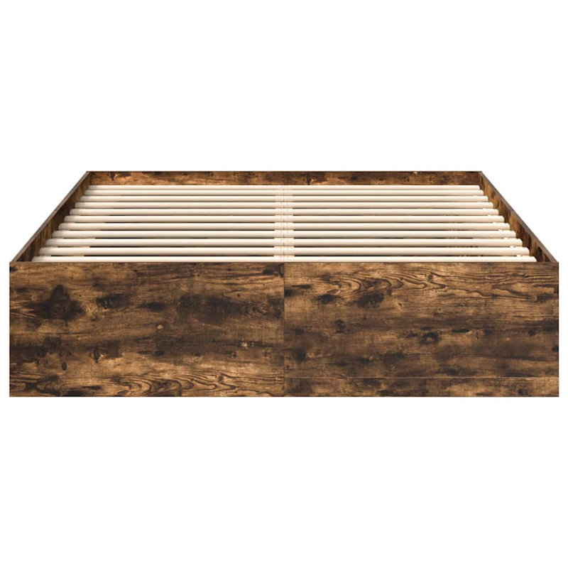 Afriani Storage Bed, Small Double (4'), Smoked Oak