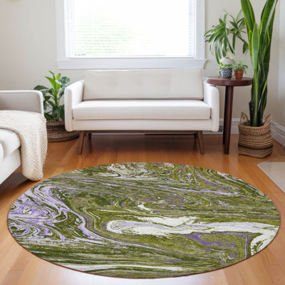 Tapis lavable intérieur / extérieur Malika Olive 