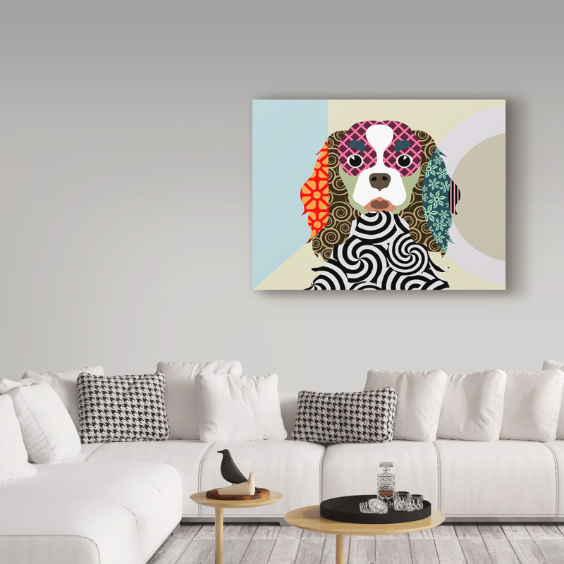 «Cavalier King Charles Spaniel» par Buckey, impression sur toile tendue, H 24 po x l 32 po x P 2 po
