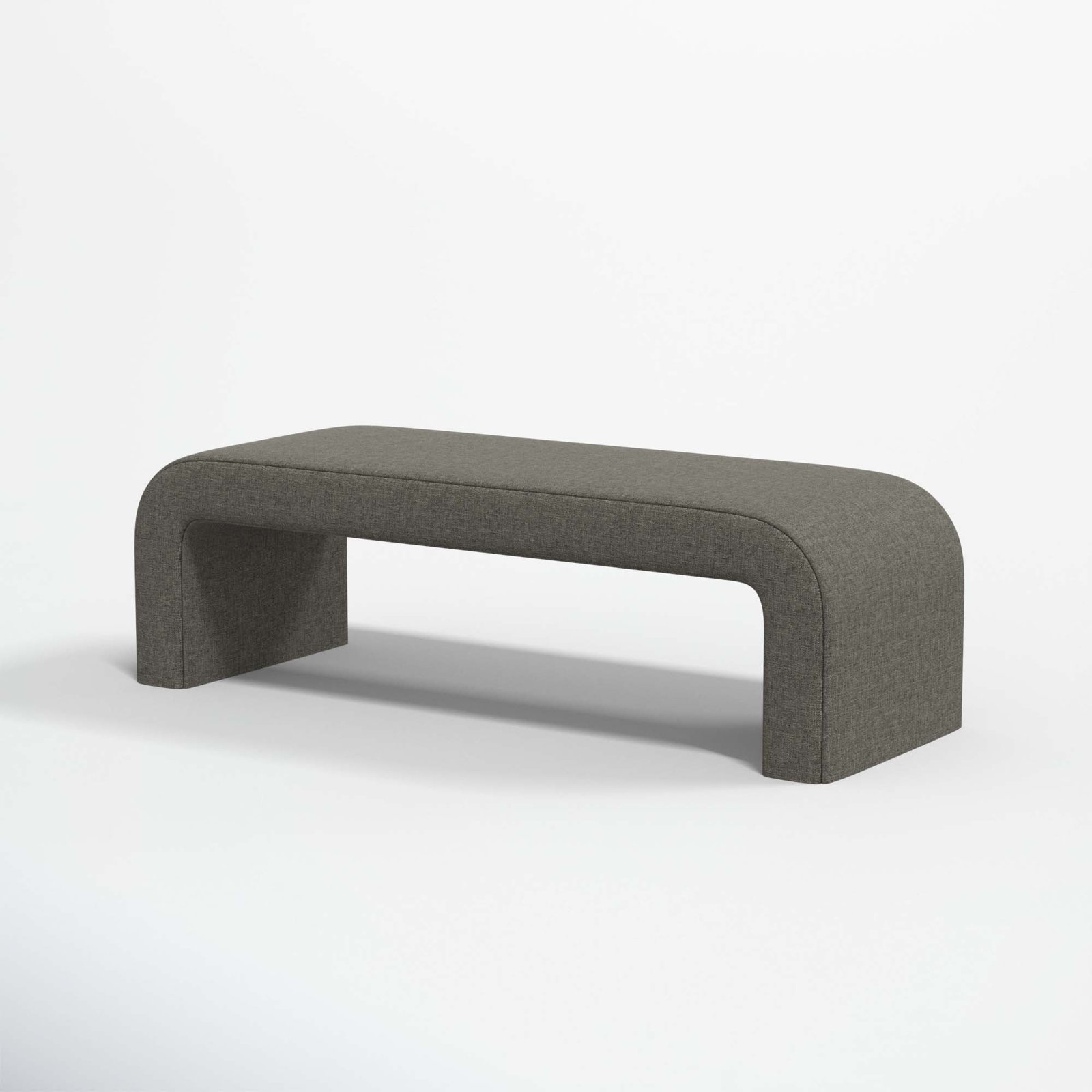 Barley 52" Bedroom Bench, Zuma Charcoal Textured Linen