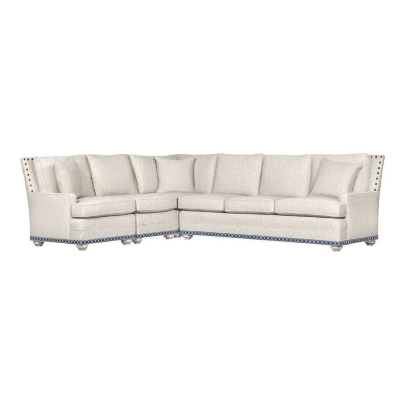 American Bungalow 4-Piece Riverside L-Sectional, Yes, Casa Blanca, Nomad Snow Crypton® Chenille