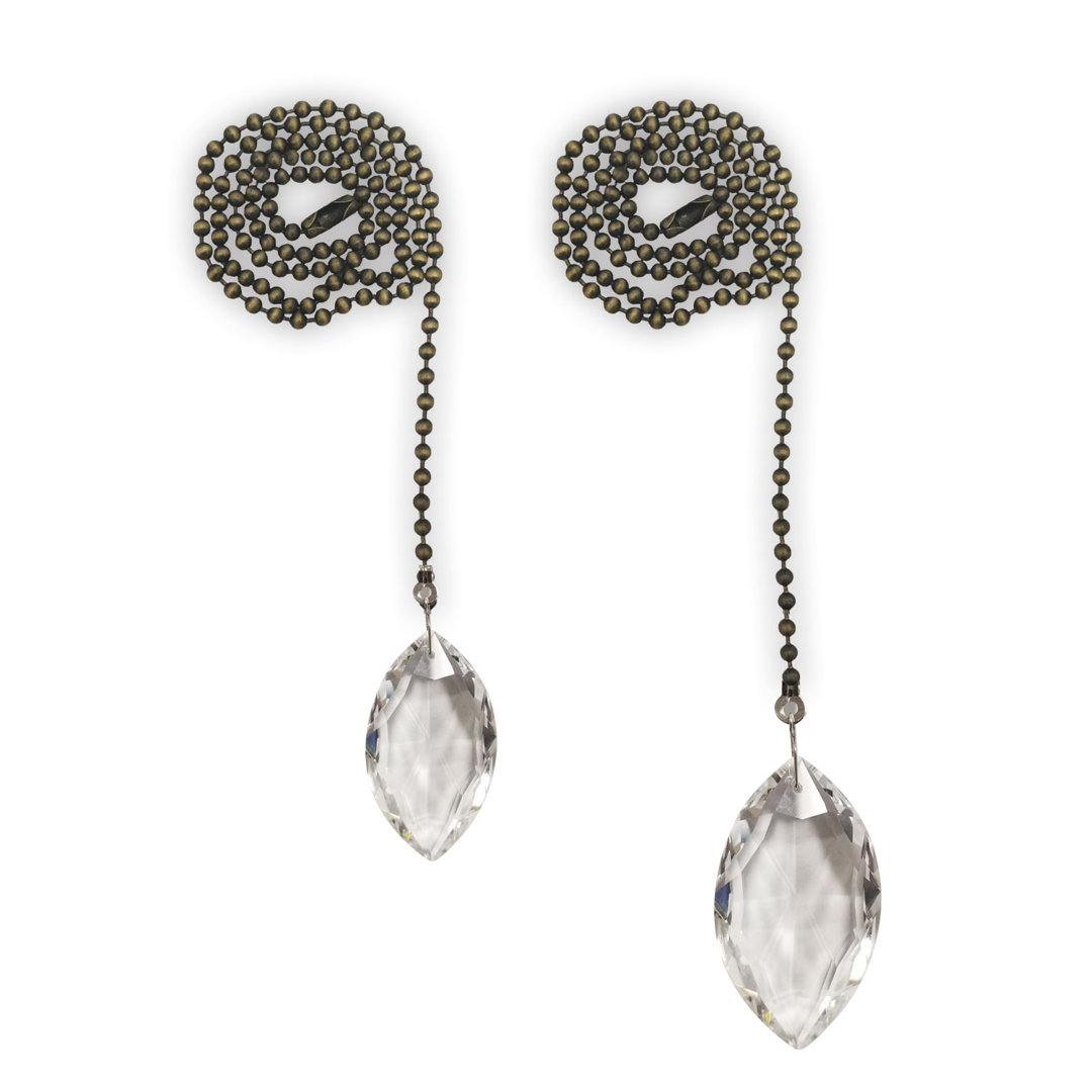 Almond Shaped Crystal Faceted Ceiling Fan Pull Chains Royal Designs 