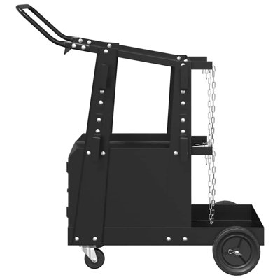 Chariot de soudage Vidaxl noir en acier 90 x 46 x 96 cm