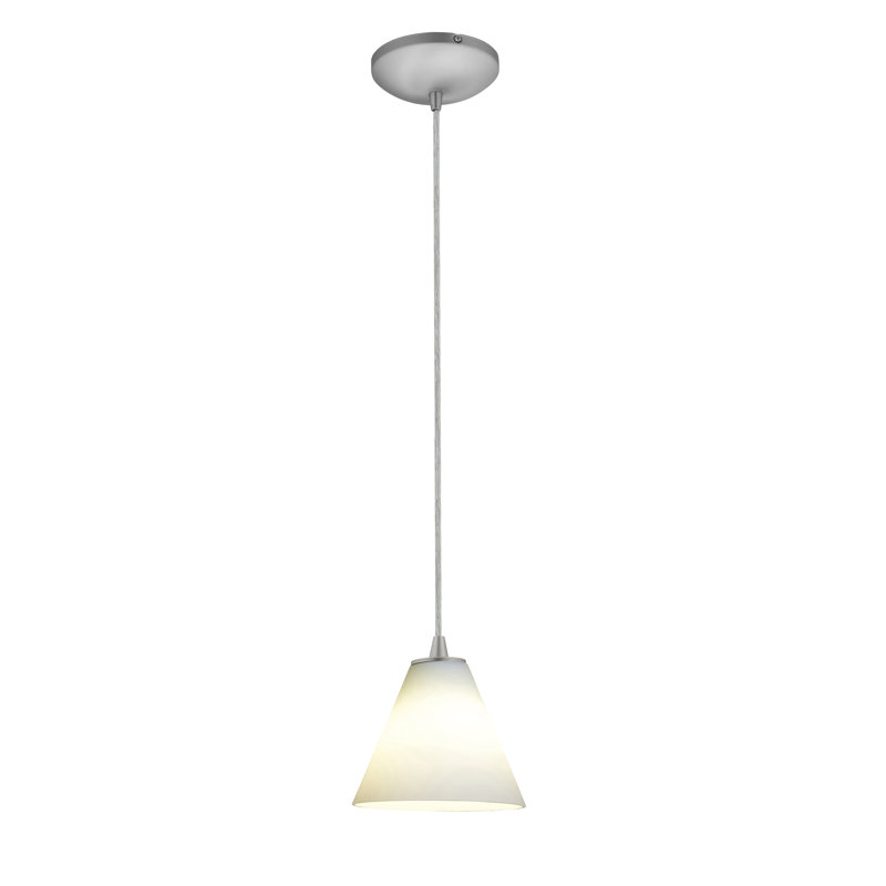 Cascio 1 - Light Single Pendant, Brushed Steel, White