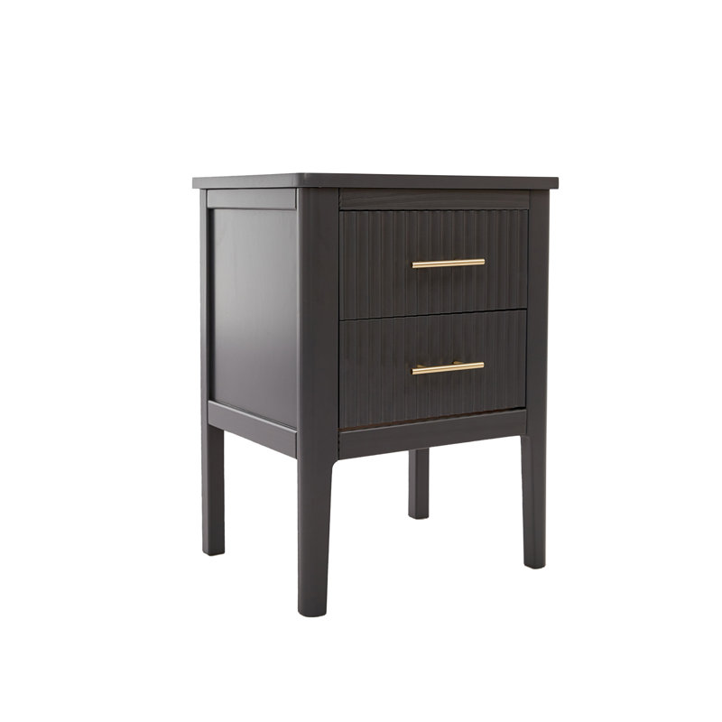 Lafayette Ahren Solid + Manufactured Wood Nightstand, Dark Gray