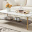 Table de salon rectangulaire Golden + White - structure en métal, rangement spacieux, facile à installer et salle blanche Golden + White, métal, intérieur