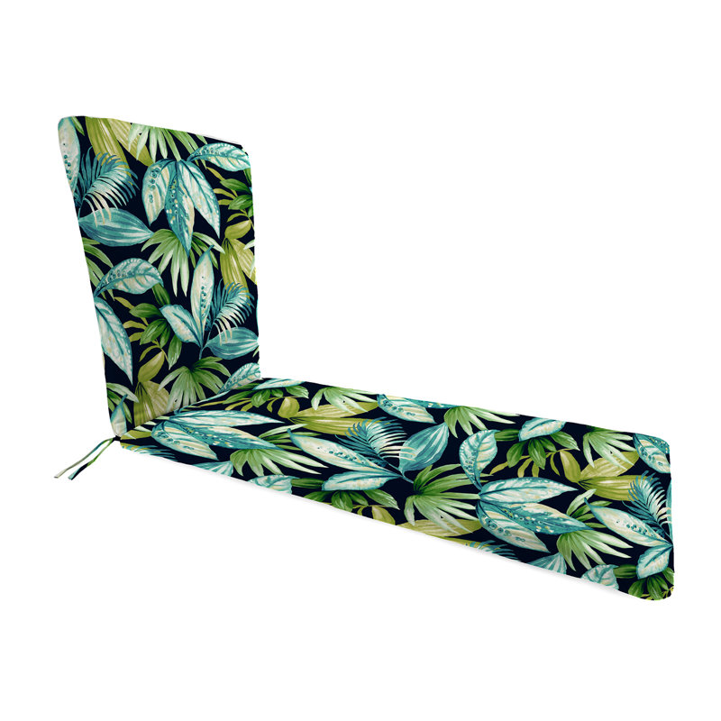 74" x 22" Outdoor Chaise Lounge Cushion with Ties and Loop, Seneca Navy