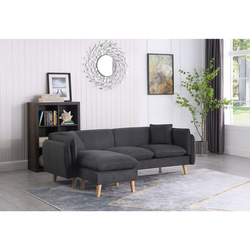 Canapé modulaire en tissu gris foncé Brayden