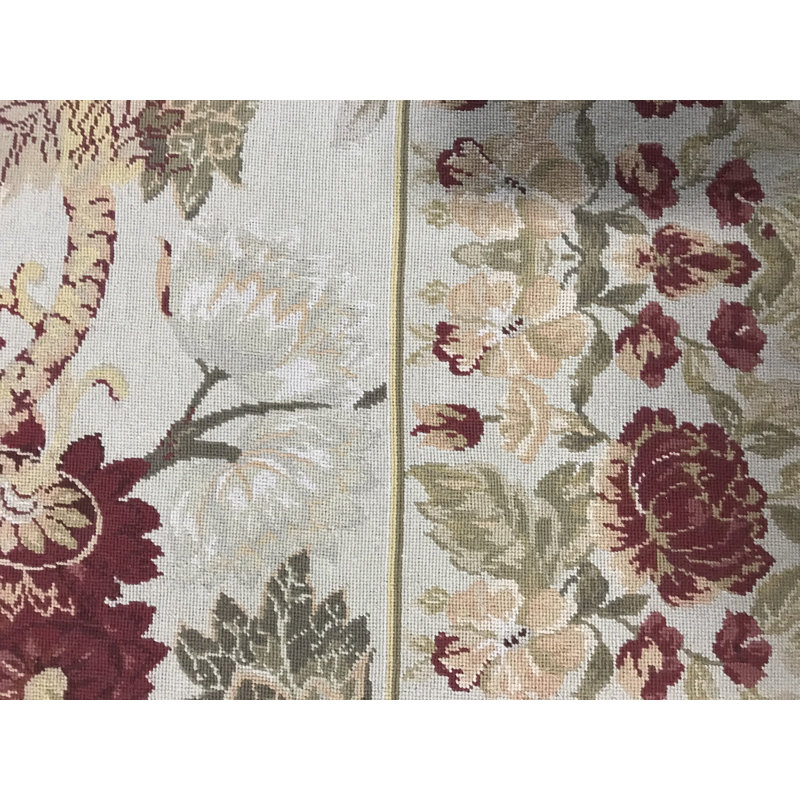 Hand-Knotted High-Quality Beige and Beige Area Rug
