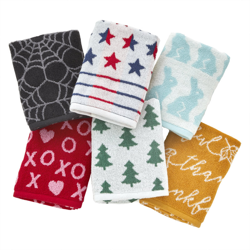 22 Seasonal 6 Piece Cotton Hand Towel Set