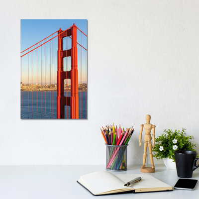 San Francisco Golden Gate Bridge And Skyline by Melanie Viola - Wrapped Canvas Print