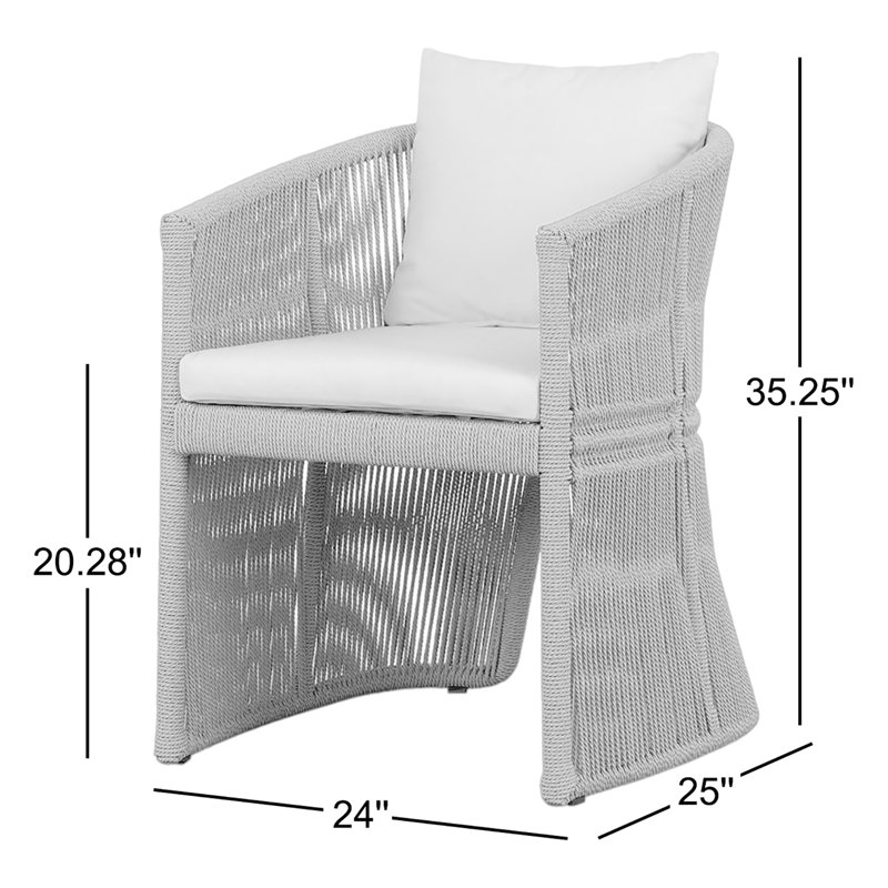 MONDIRA Outdoor Dining Armchair, Faux Black Hyacinth