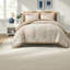 Ensemble de literie pour grand lit, jacquard botanique en mélange de coton, beige