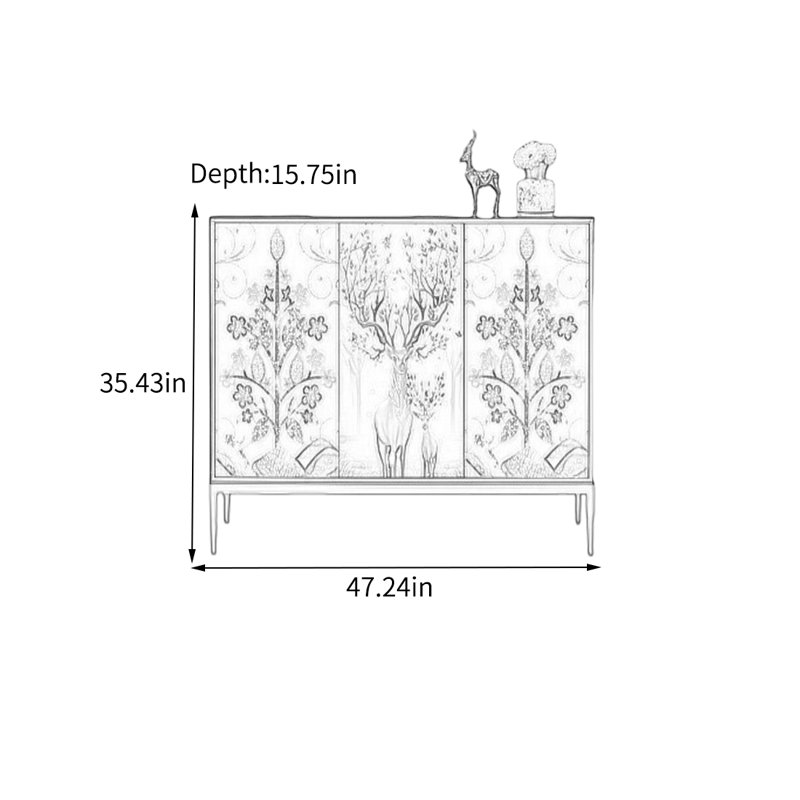 Elegant Painted Cabinet with Durable Metal Legs