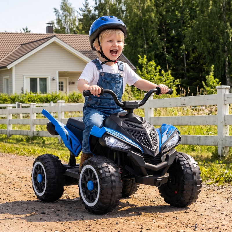 Voiture électrique à quatre roues 24V Spider pour enfants, Bleu