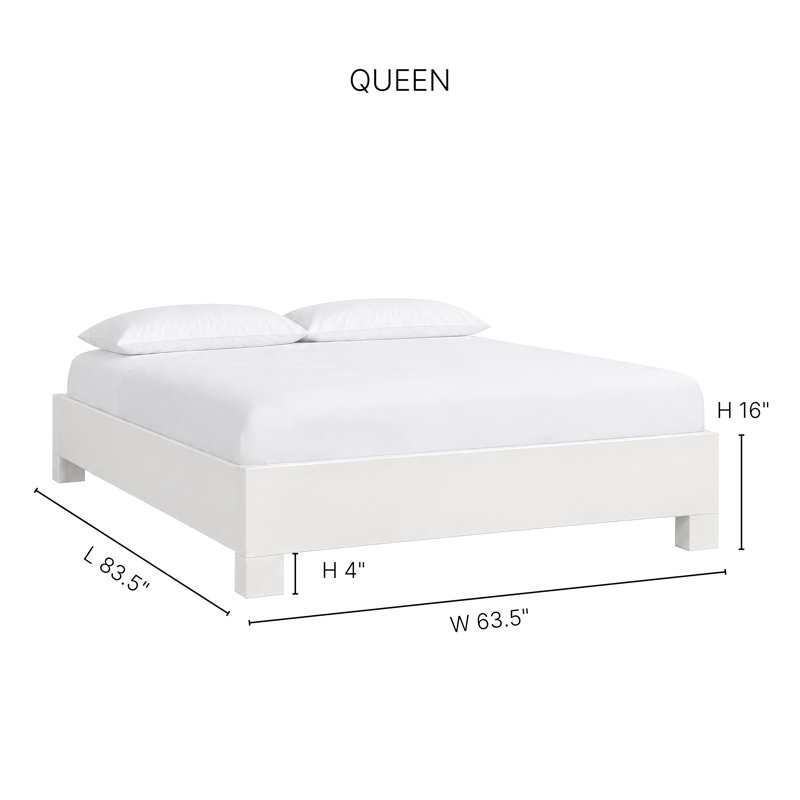 Silas King Platform Bed, Light Blue, Queen, Turquoise