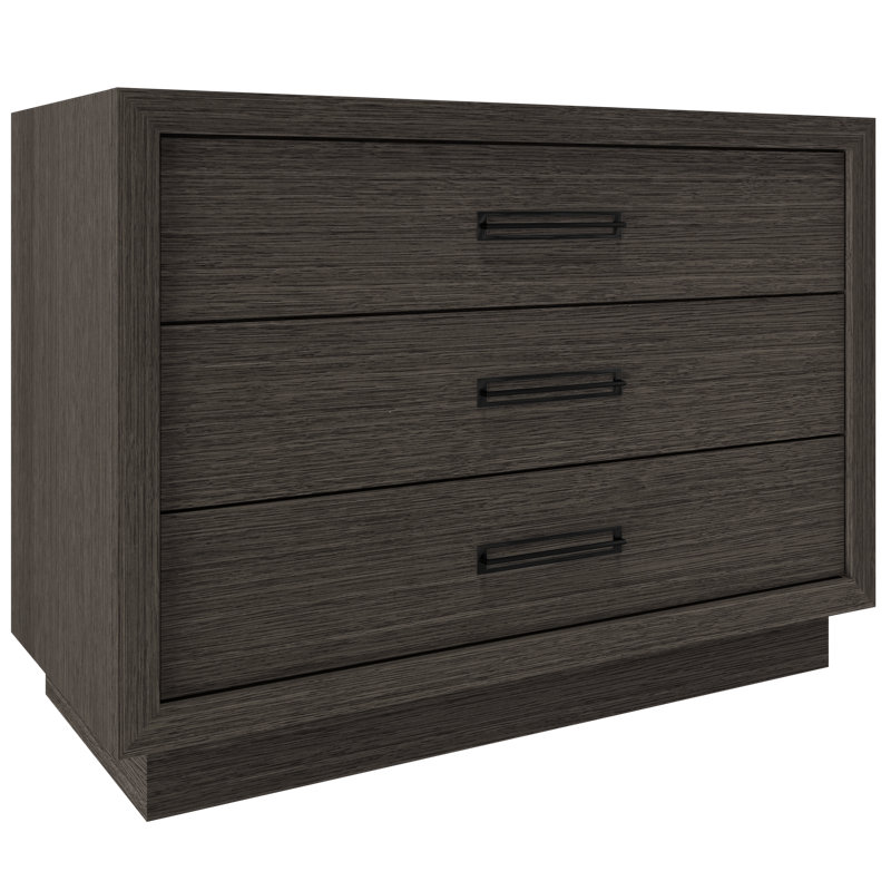 Avalon Three-Drawer Single Bath Vanity, Gray Weathered, Matte Black, 48"