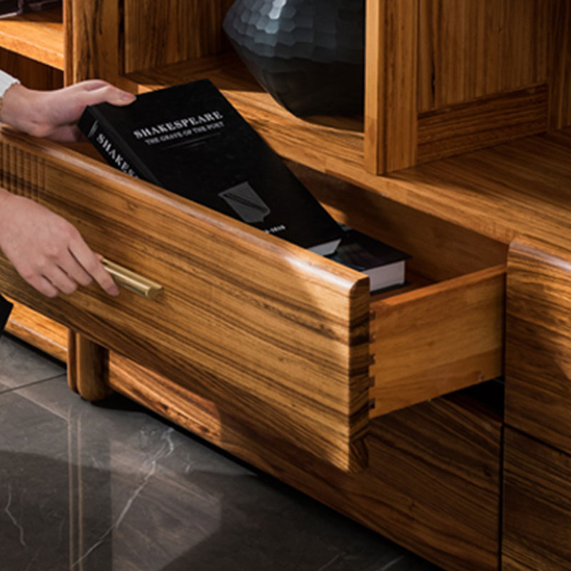Bibliothèque entièrement en bois massif