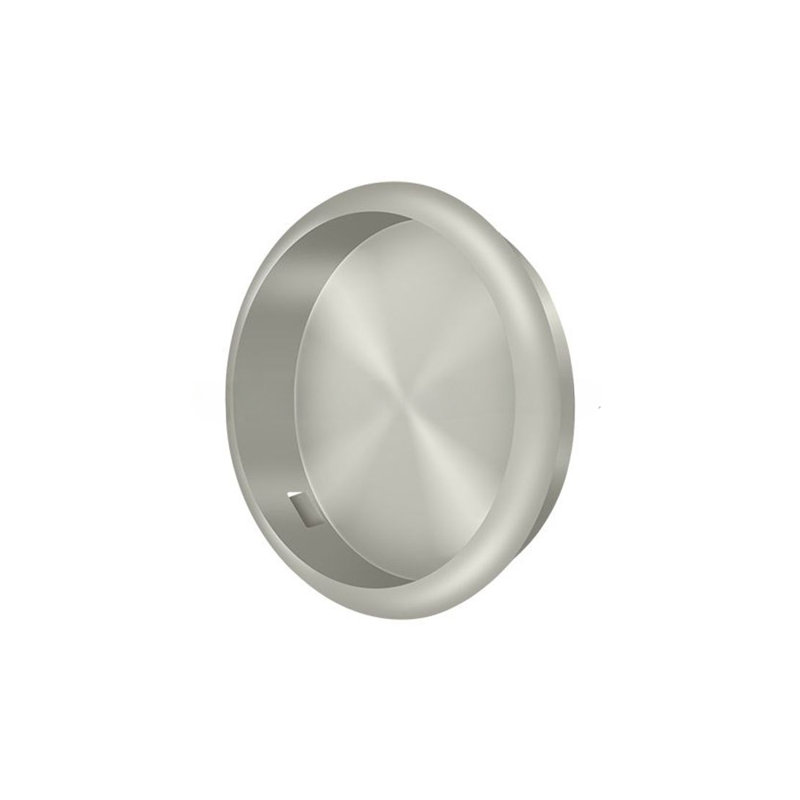 Poignée encastrée Deltana Rond Diamètre de 2 1/8 po; finition nickel satiné, Nickel brossé