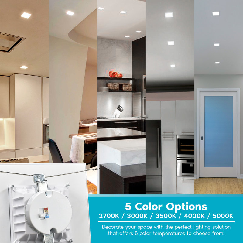 Luxrite Selectable White 14W LED Square Recessed Lighting, Energy Star Certified