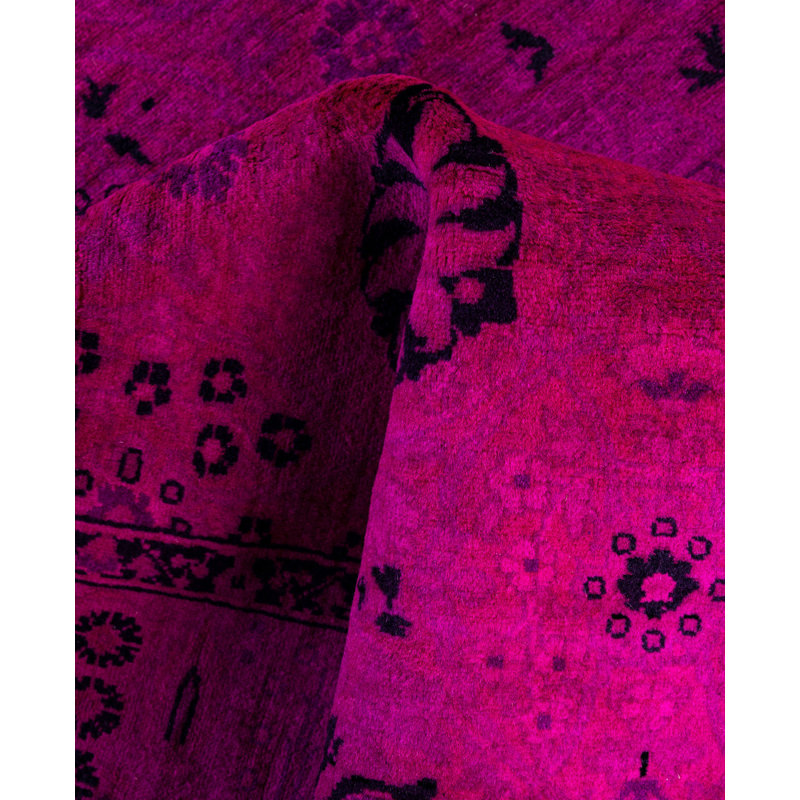Overdyed One-of-a-Kind 3' 2" X 9' 1" Hand Knotted Area Rug