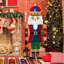 Décoration de Noël casse-noisette éclairée 5 pi, Soldat de casse-noisette extérieur pré-éclairé avec 162 Leds blanc chaud, conception enfichable avec piquets de sol