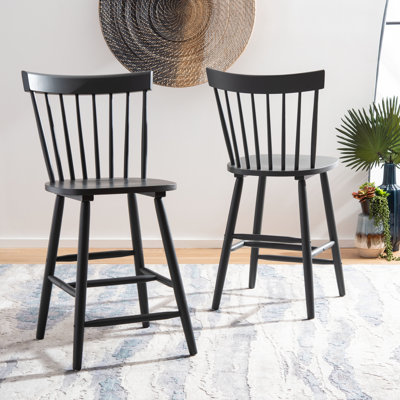 Rubberwood Solid Wood Bar Stool with Solid Wood Frame
