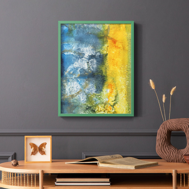 Aquatic Energy II, reproduction encadrée - bois massif, Vert, H 10 po x l 8 po