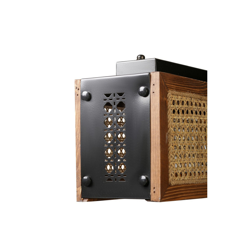 Chandle Chandelier, Walnut/Rattan