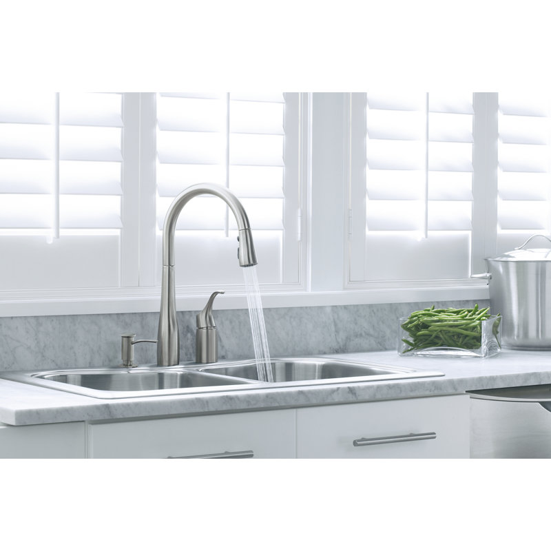 Staccato 33" L x 22" W Drop-In Kitchen Sink with Single Faucet Hole, 3 hole