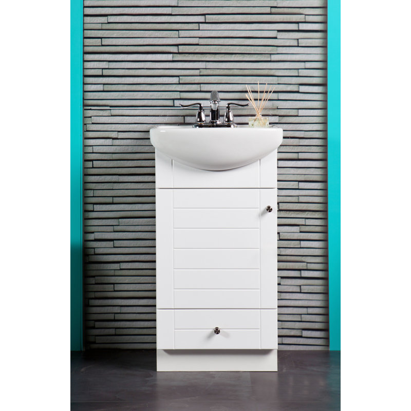 Melstone 18" Single Bathroom Vanity Set, White