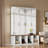 Farmhouse Hall Tree With 4 Hidden Hanging Hooks, Seating Bench, Storage Cabinet And Open Compartment-496267974