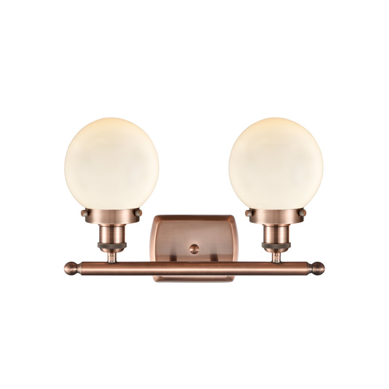 Chippewa 2 - Light Dimmable Vanity Light, Matte White, Incandescent, Antique Copper