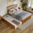 Bharmal Solid Wood Arched Slat Platform Bed with Footboard & Full Roll Out Trundle-1873105998