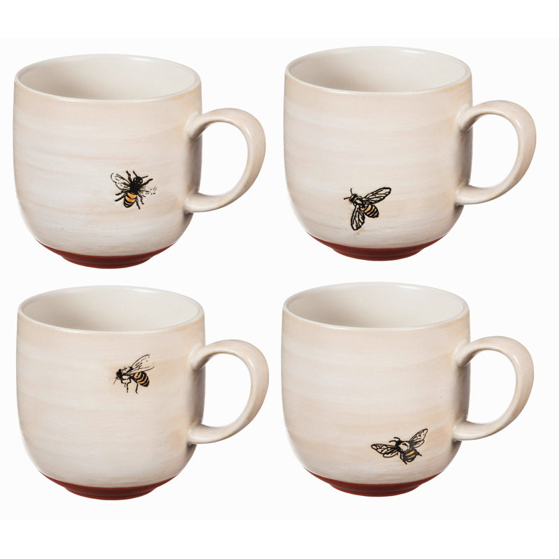 Ensemble de grandes tasses à café avec 4 pièces de bourdons