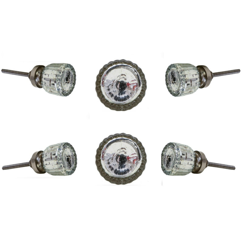 Multipack de boutons coniques 1,2 "Edith, Transparent, Chrome