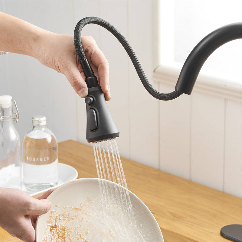 AWZTOO Pull Down Kitchen Faucet, Matte Black