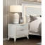Table de chevet à finition blanche antique avec tiroirs, meubles de chambre à coucher modernes, 1 pièce