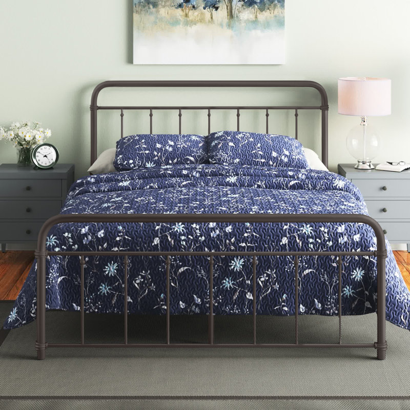 Aldiana Metal Slat Bed, King, Copper Brown