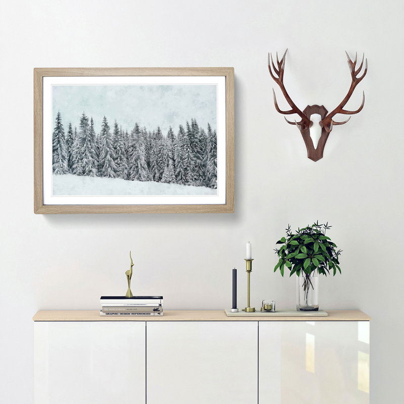 Points of the Trees - Framed Print, 62cm H x 87cm W x 2cm D, Oak Framed