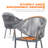 Patio 7-Piece Dining Set with Cushions and Pillows, Umbrella Hole, Gray-693179713-693179714